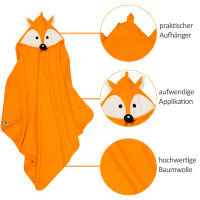 Kapuzenhandtuch Fuchs orange, 100 x 100