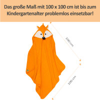 Kapuzenhandtuch Fuchs orange, 100 x 100