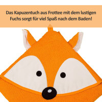 Kapuzenhandtuch Fuchs orange, 100 x 100