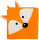 Kapuzenhandtuch Fuchs orange, 100 x 100