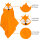 Kapuzenhandtuch Fuchs orange, 100 x 100