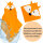 Kapuzenhandtuch Fuchs orange, 100 x 100