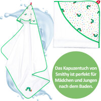 Kapuzenhandtuch Raupe Nimmersatt, 100 x 100