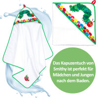 Kapuzenhandtuch Raupe Nimmersatt, 80 x 80