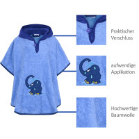Badeponcho Blauer Elefant