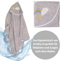Kapuzenhandtuch Wolke, grau, 100 x 100