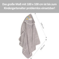 Kapuzenhandtuch Wolke, grau, 100 x 100