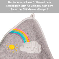 Kapuzenhandtuch Wolke, grau, 100 x 100