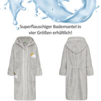Bademantel Wolke, grau 128