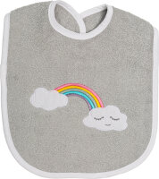 Lätzchen Regenbogen, grau, 24 x 24