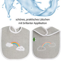 Lätzchen Regenbogen, grau, 24 x 24