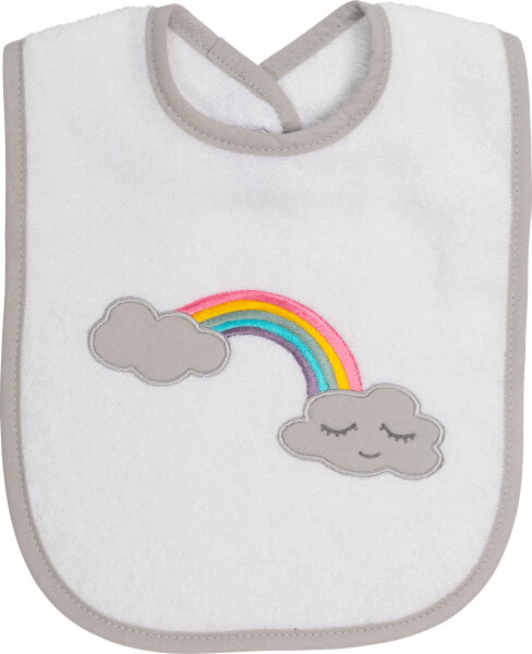 Lätzchen Regenbogen, weiß, 24 x 24