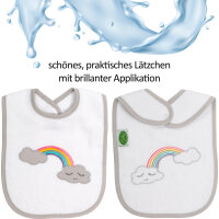 Lätzchen Regenbogen, weiß, 24 x 24