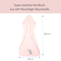 Handtuch Elefant, rosa, 50 x 100 cm