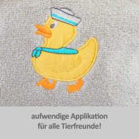 Waschbeutel Ente, hellgrau