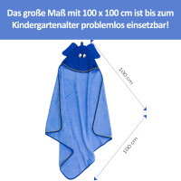 Set 3-tlg. ELEFANT blau, Kapuzenhandtuch, Waschhandschuh, L&auml;tzchen