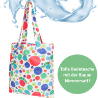 Tote Bag Raupe Nimmersatt Druck, 40 x 38