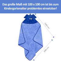 Kapuzenhandtuch Blauer Elefant, 100 x100