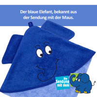 Kapuzenhandtuch Blauer Elefant, 100 x100