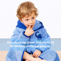 Bademantel mit dem blauen Elefanten 110/116