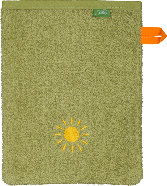 Waschlappen "sunshine", Bio-Baumwolle, moos
