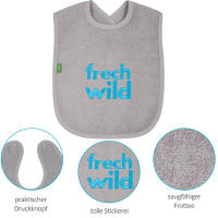 Lätzchen "wild & frech", grau