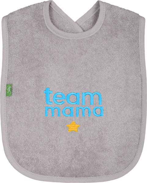 Lätzchen "team mama", grau