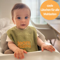 Lätzchen "team mama", grau