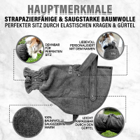 Hundebademantel grau