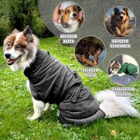 Hundebademantel grau